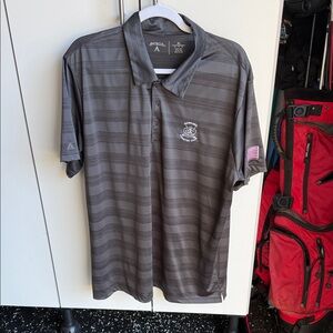 Antigua Men's Charcoal Striped Polo Shirt